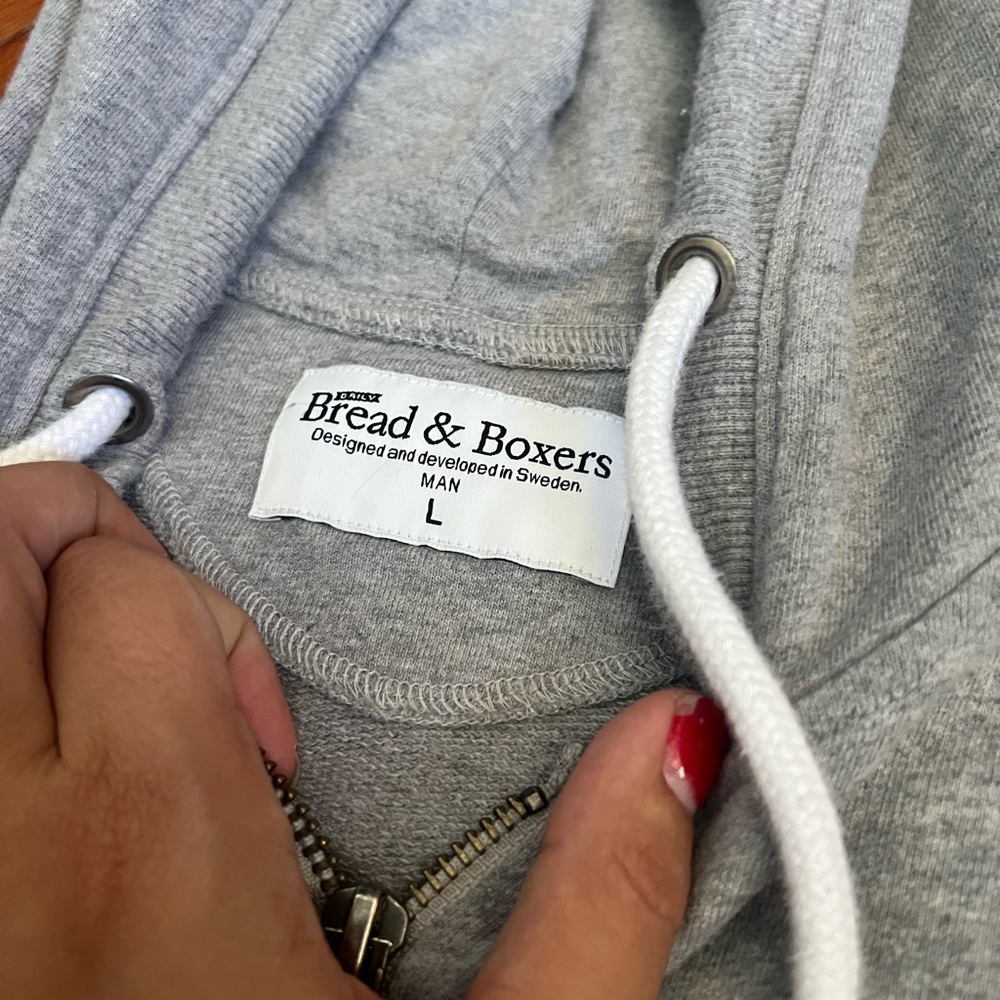 Grey Zip Up | Bread and Boxers size Large